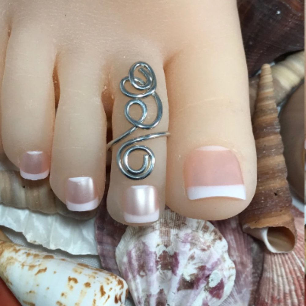 Toe Ring - Sterling Silver Toe Ring- Midi Ring, F… - image 1